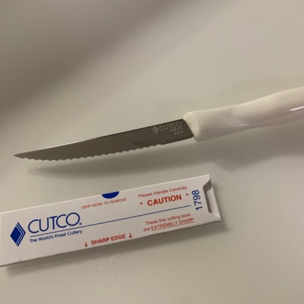 Cutco 1798 Mini Trimmer/Utility Sample Knife 3" Blade, White Handle - NEW/SEALED